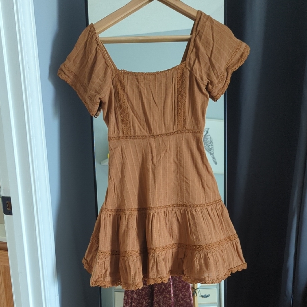 American Eagle Outfitters Size XS Tan Mini Dress